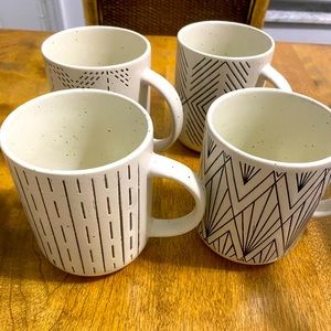 Embossed Line Mug Set, Mugs, Kitchen Mugs